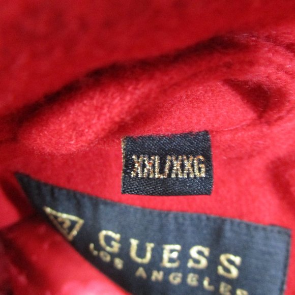 GUESS Los Angeles Plus Size Red Belted Wool Pea Coat Top Coat Size XXL - Picture 11 of 15